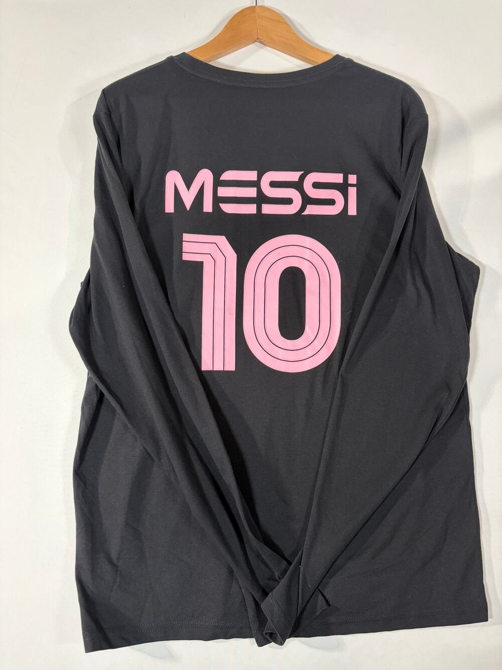 Messi Black and Pink Logo Tshirt NWT Large Long Sleeve
